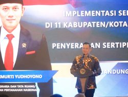 Kota Bekasi Terpilih Menjadi Salah Satu Kota Penerima Implemetasi Sertifikat Tanah Eletronik dari Menteri AHY