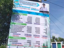 Desa Ciantra Pampang Baleho Transparansi Anggaran Di Depan Kantor Desa